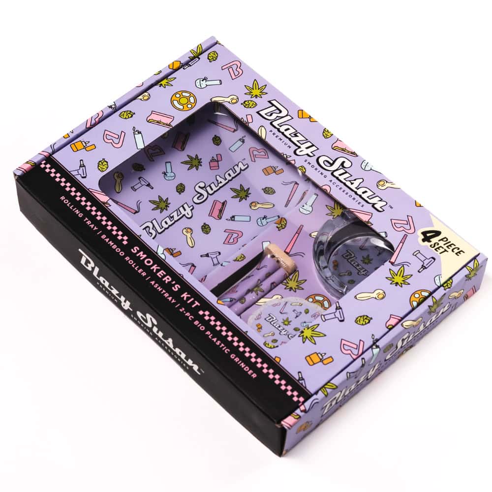 Blazy Susan | Kit de Charola + Bamboo Roller + Cenicero + Grinder | 1 pieza