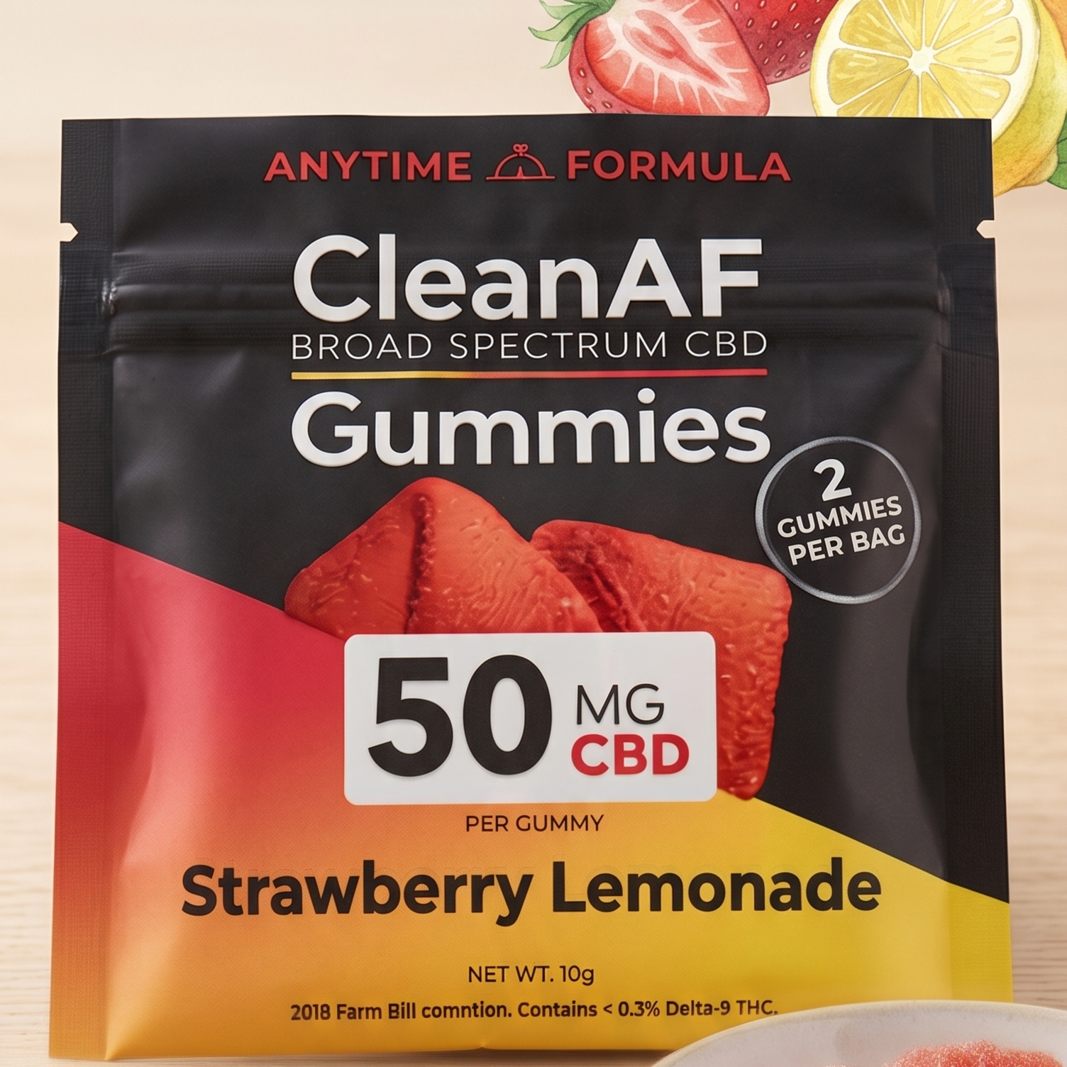Clean AF | Gomitas de CBD 50 mg/pza | 2 piezas Gomitas en Mal Estado