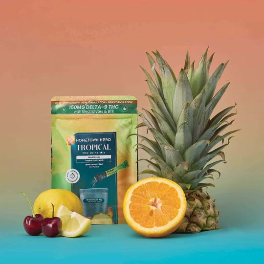 Hometown Hero | Tropical Drink Mix Delta 9 THC 15 mg/pza | 10 piezas
