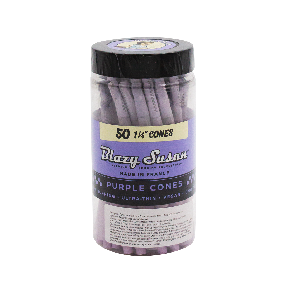 Blazy Susan | Hasta 50 Conos Pre Rolados Morados 1 1/4, 98 mm, King Size ó Shortys | 1 pieza