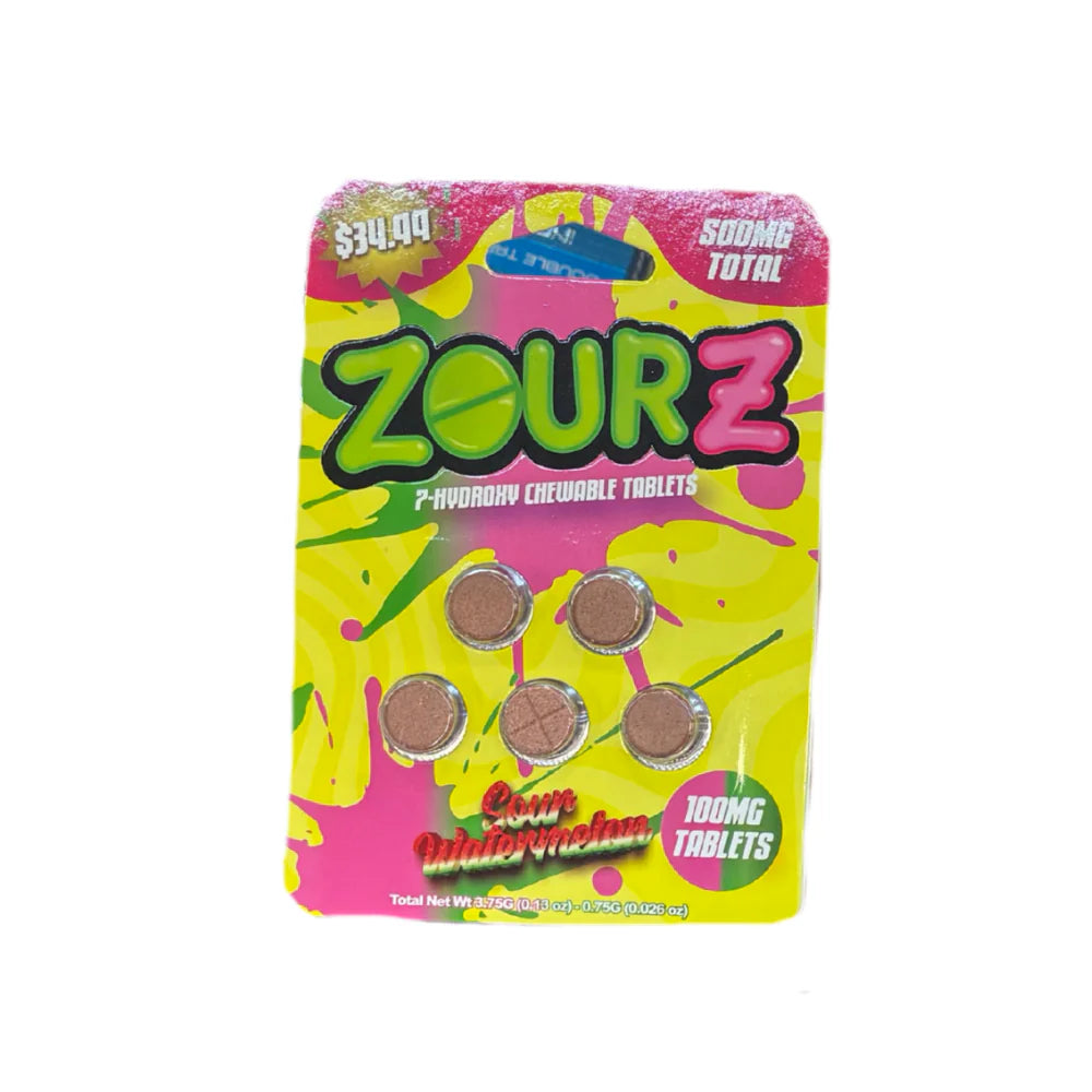 ZOURZ | Tabletas Masticables 7-Hidroximitraginina 100 mg/pza | 5 piezas