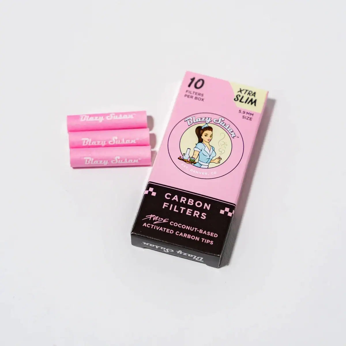 Blazy Susan X Purize | Filtros de Carbon Activado Xtra Slim 5.9mm | 10 o 50 piezas